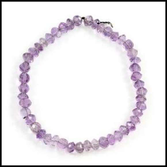 Genuine Amethyst Beads Stretch Bracelet - Picture 3 of 8